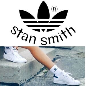 Adidas Stan Smith Shoes, women’s sz 8.5, white/black, EUC